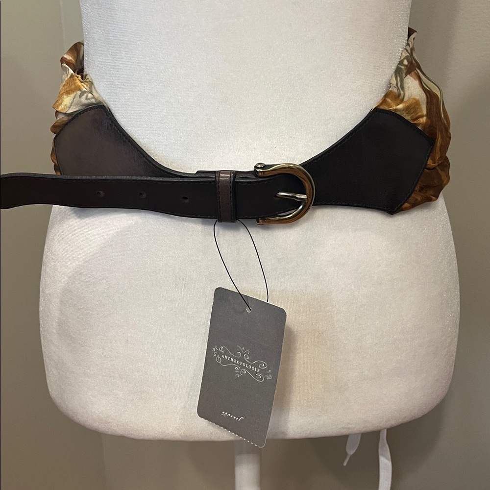 Anthropologie Post & Co. Silk Leather Belt